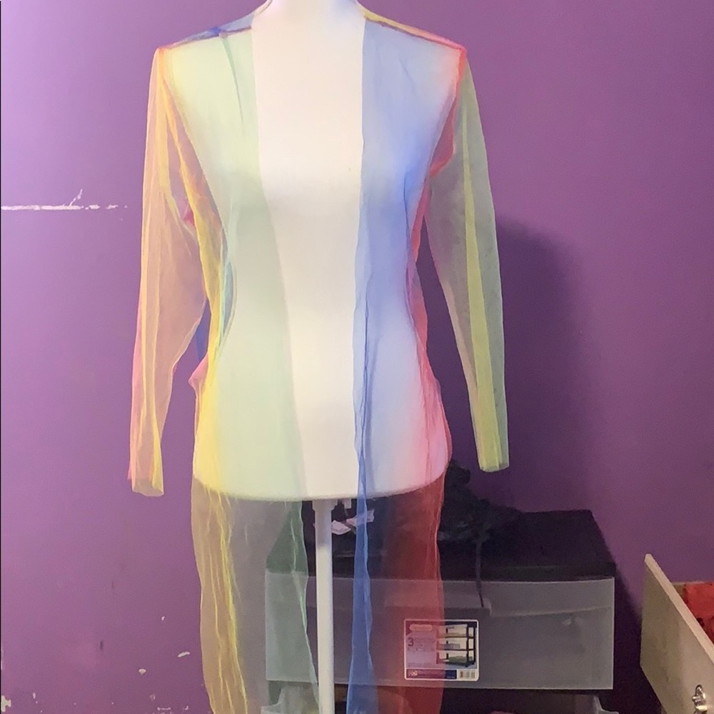 Multicolor Sheer crop top